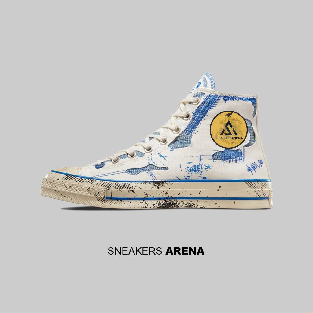 Sneakers Sepatu Converse Chuck Taylor All Star 70 High Ader Error White Blue Imperial A05351C