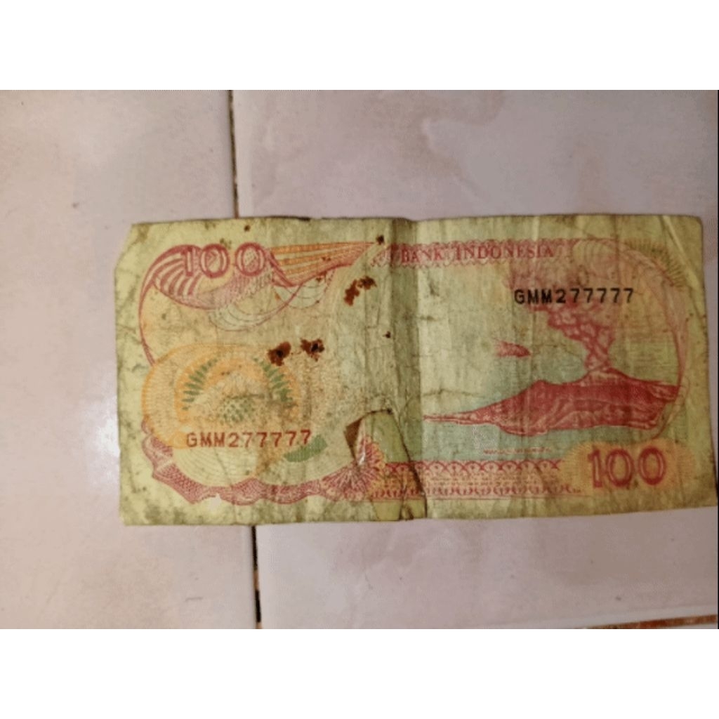 uang kuno rp100 seri cantik