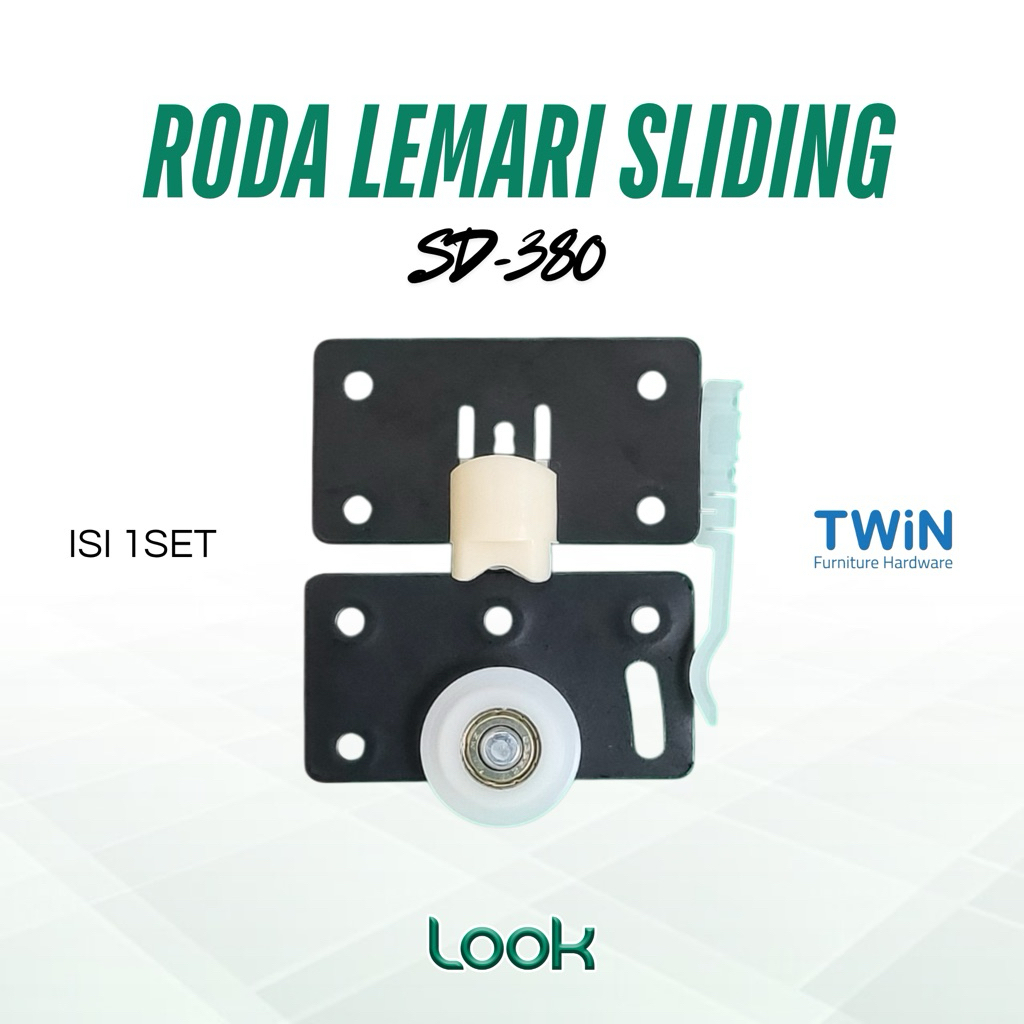 [ 1 Set ] Roda SD - 380 Pintu Lemari Geser Twins | Roda Pintu Lemari Sliding