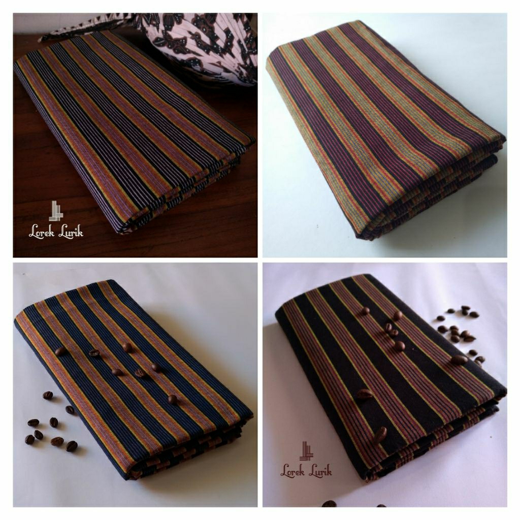Kain Lurik Coklat Hitam Motif Klasik Series / Batik Lurik Jawa ASLI TENUN