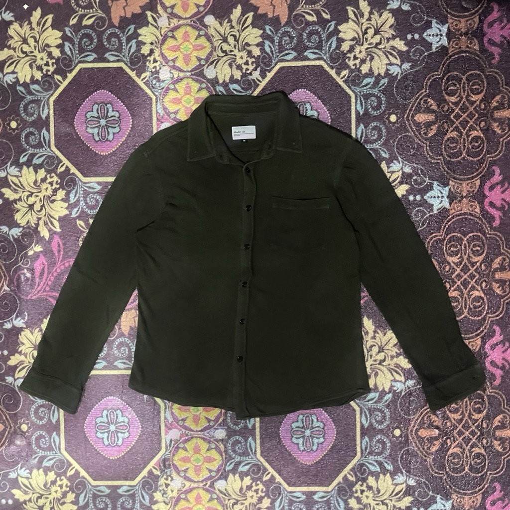 Preloved Kemeja formal lengan panjang Catton Pique Male.id Size M