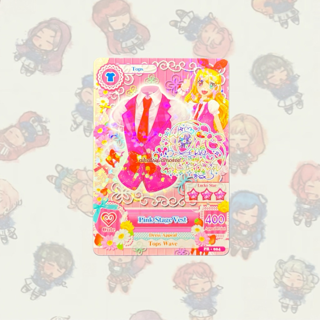 Aikatsu Pink Stage Vest Ichigo Hoshimiya Sign