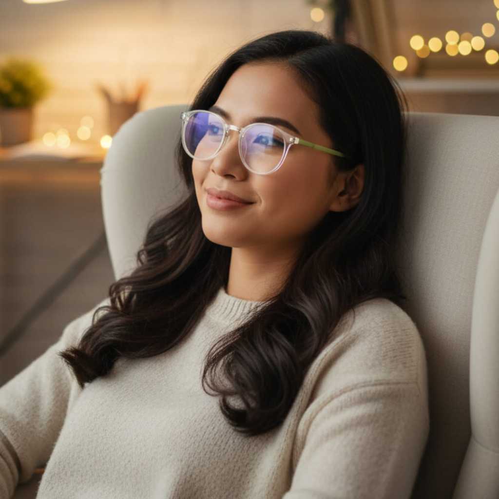 Kacamata Baca Auto Focus Progresif Photochromic Wanita Frame Korean Bulat Kaca Mata Plus +150+175