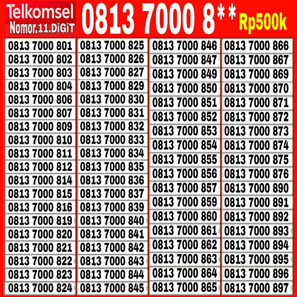 Nomor cantik simpati nomor  11 digit - Nomor Super - kartu perdana - Sim card - Simpati - Telkomsel 