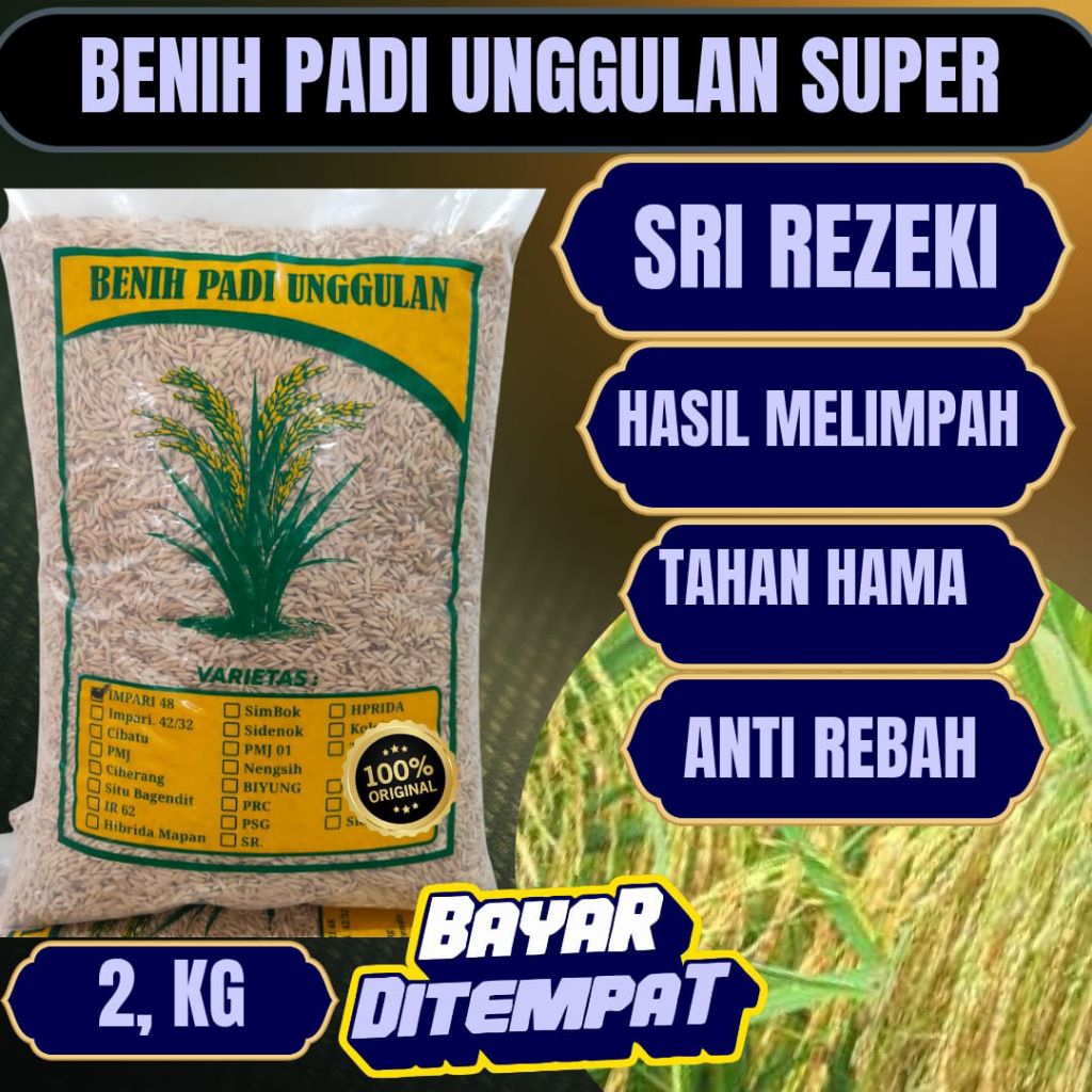 benih padi unggul berkualitas SRI REZEKI 2KG