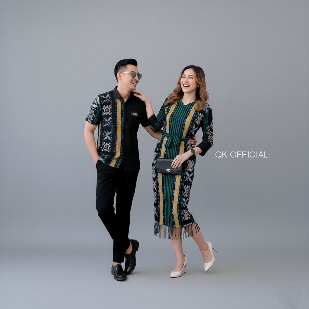 BAJU KAIN TENUN  set baju couple tenun terbaru - baju couple kekinian - set couple keluarga - baju t