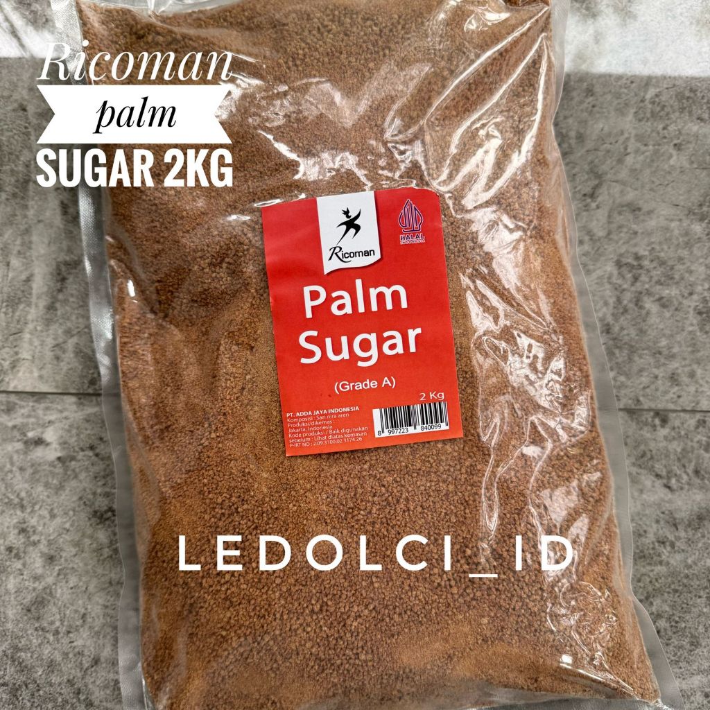 [GROSIR KARTONAN] RICOMAN PALM SUGAR 8 Pcs x 2 KG
