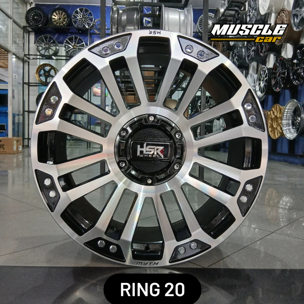 velg ring 20 baut 6 black chrome HSR WHEELS pelek rcing untuk mobil Colorado, Trailblazer Ford Evere
