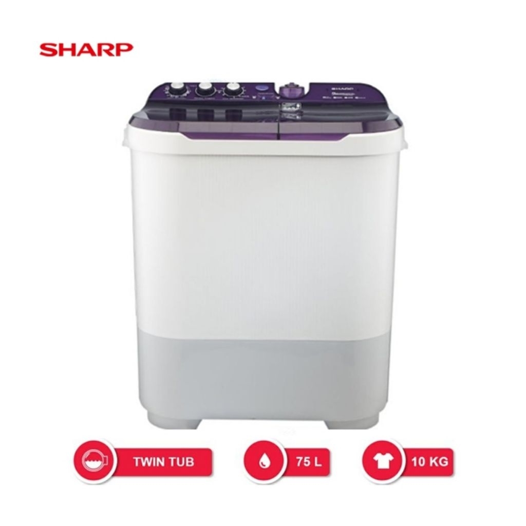Mesin cuci sharp 2 tabung 10 kg dolphinwave Mesin cuci sharp es t1090