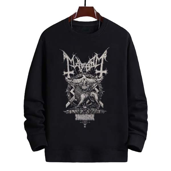 Sweater Mayhem A Season In Blasphemy Crewneck Bahan Cotton Fleece Nyaman Adem