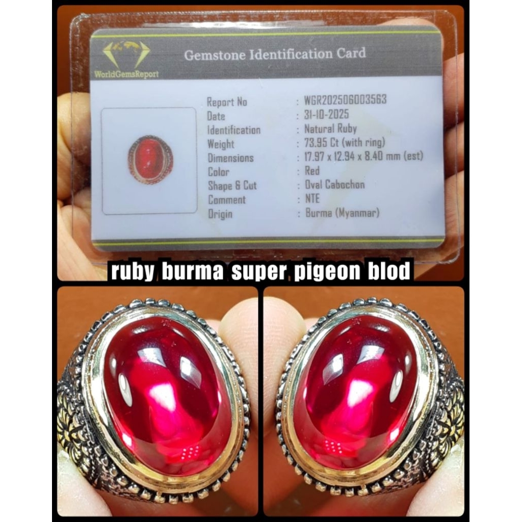 BATU RUBY DELIMA BURMA JUMBO PIGEON BLOD ( boll )