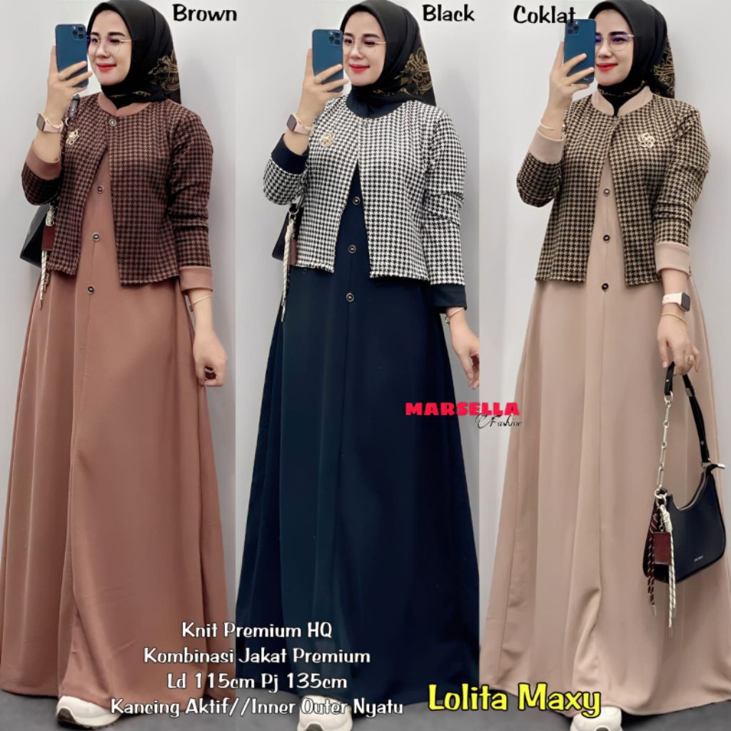 LOLITA MAXY BY MARSELLA/GAMIS MAXY BAHAN KNIT ORI BEST SELLER