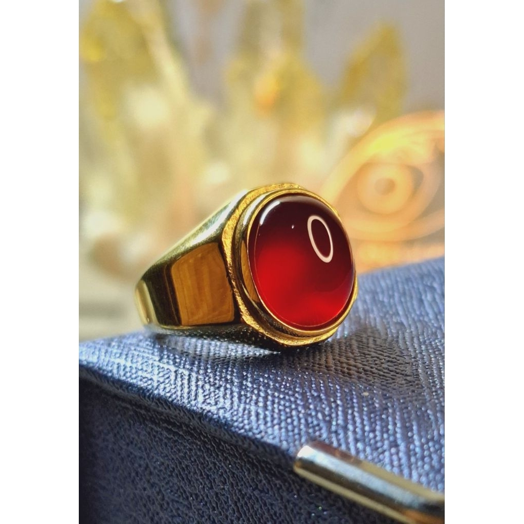 Cincin Batu Akik chalcedony Red Chalcedony