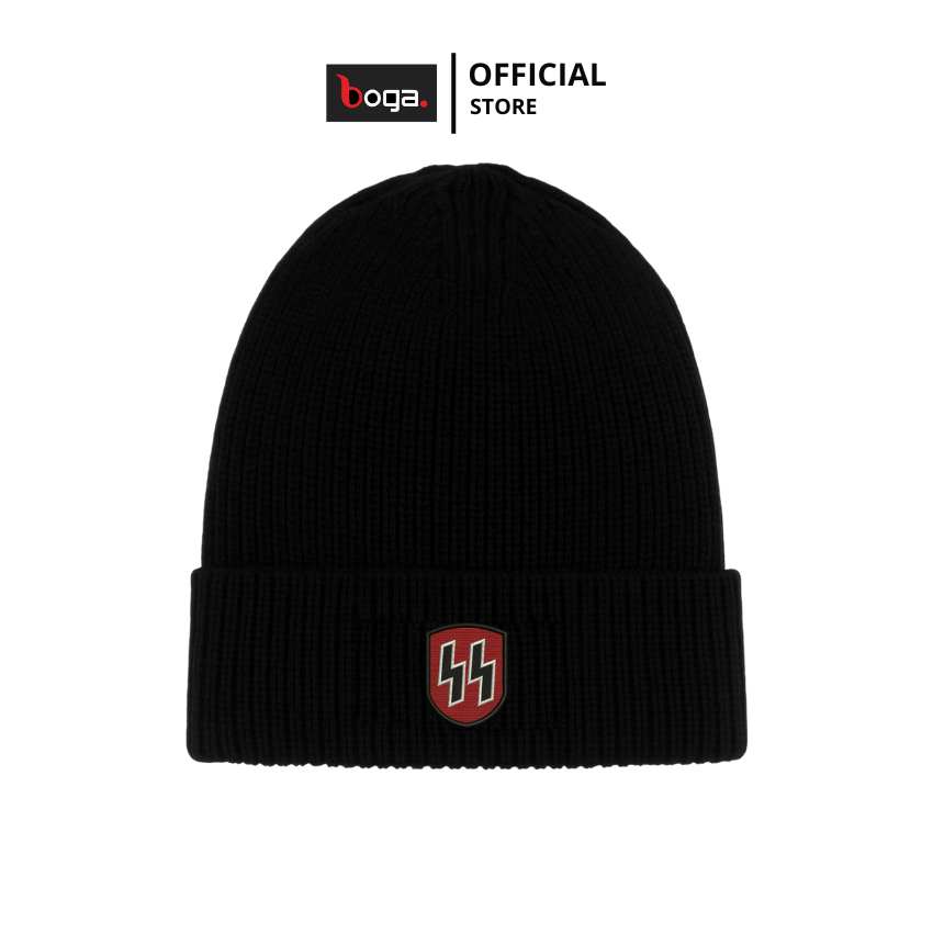 BOGA Beanie Hat Embroidery Logo Waffen-SS Shield | Topi/Kupluk Rajut Pria/Wanita Tebal Bordir
