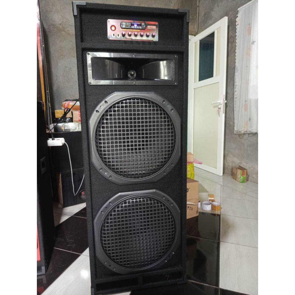 Aktif speaker 15 inch double bluetooth bass mantap lengkap filter subwoofer