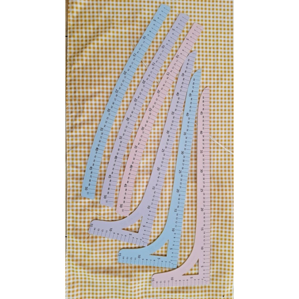 Penggaris Siku & Lengkung BESAR (dalam cm)