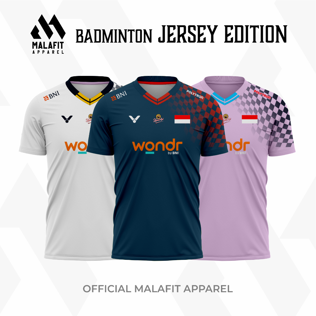 Kaos Atasan Jersey Badminton Indonesia Master 2025 Wondr BNI