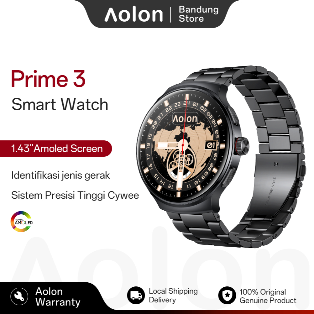 Aolon Prime3 1.43 Inch Amoled Screen AOD Display Motion Recognition Detection Running Pace Health Mo