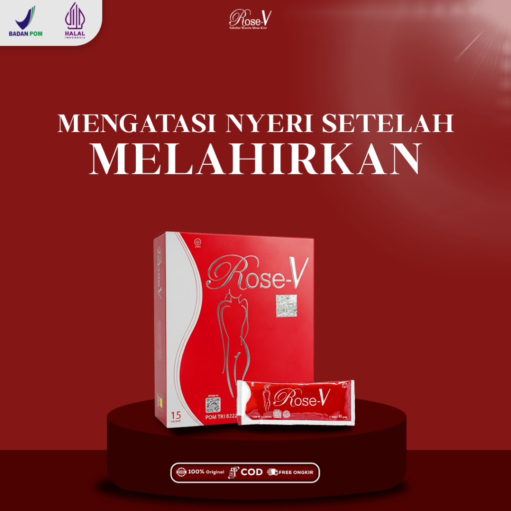 Solusi Pasca Melahirkan ROSE V - Atasi Nyeri Luka & Pengencang Otot V | 1 Box 15 Sachet Original BPO