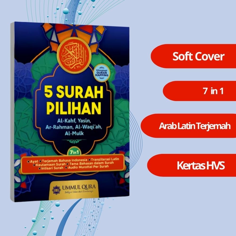 Buku Yasin Al-Waqiah Al-Mulk Al-Kahfi | Latin & Terjemah Lengkap | Kertas Bagus | 5 Surat pilihan
