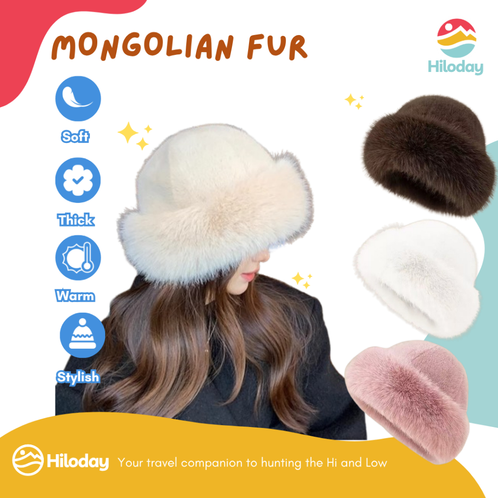 HILODAY Winter Hat Mongolian Fur Topi Winter Bulu Musim Dingin