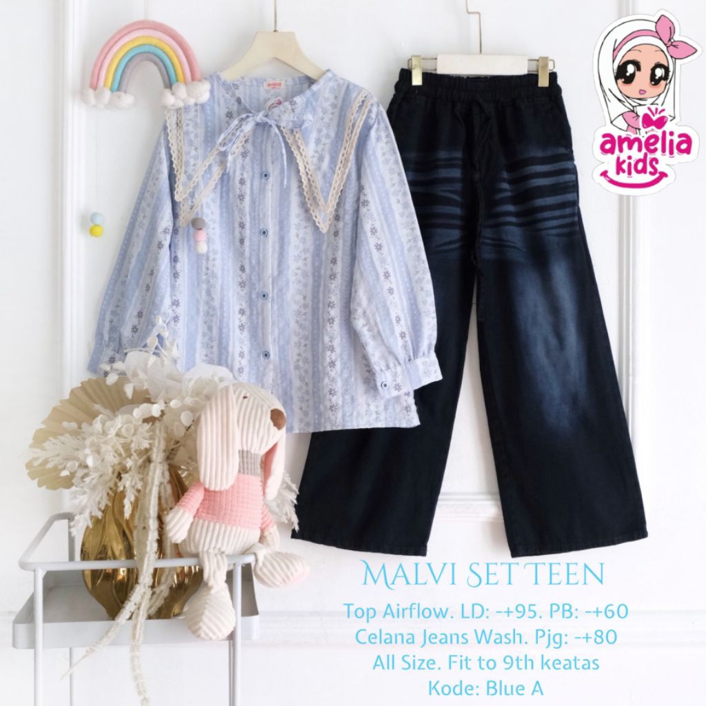 [ ata.id kids ] Malvi setelan celana anak perempuan premium by Amelia kids