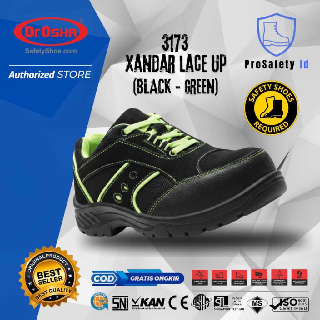 Dr OSHA Xandar 3173 S1 Composite Safety Shoes - Neon Green