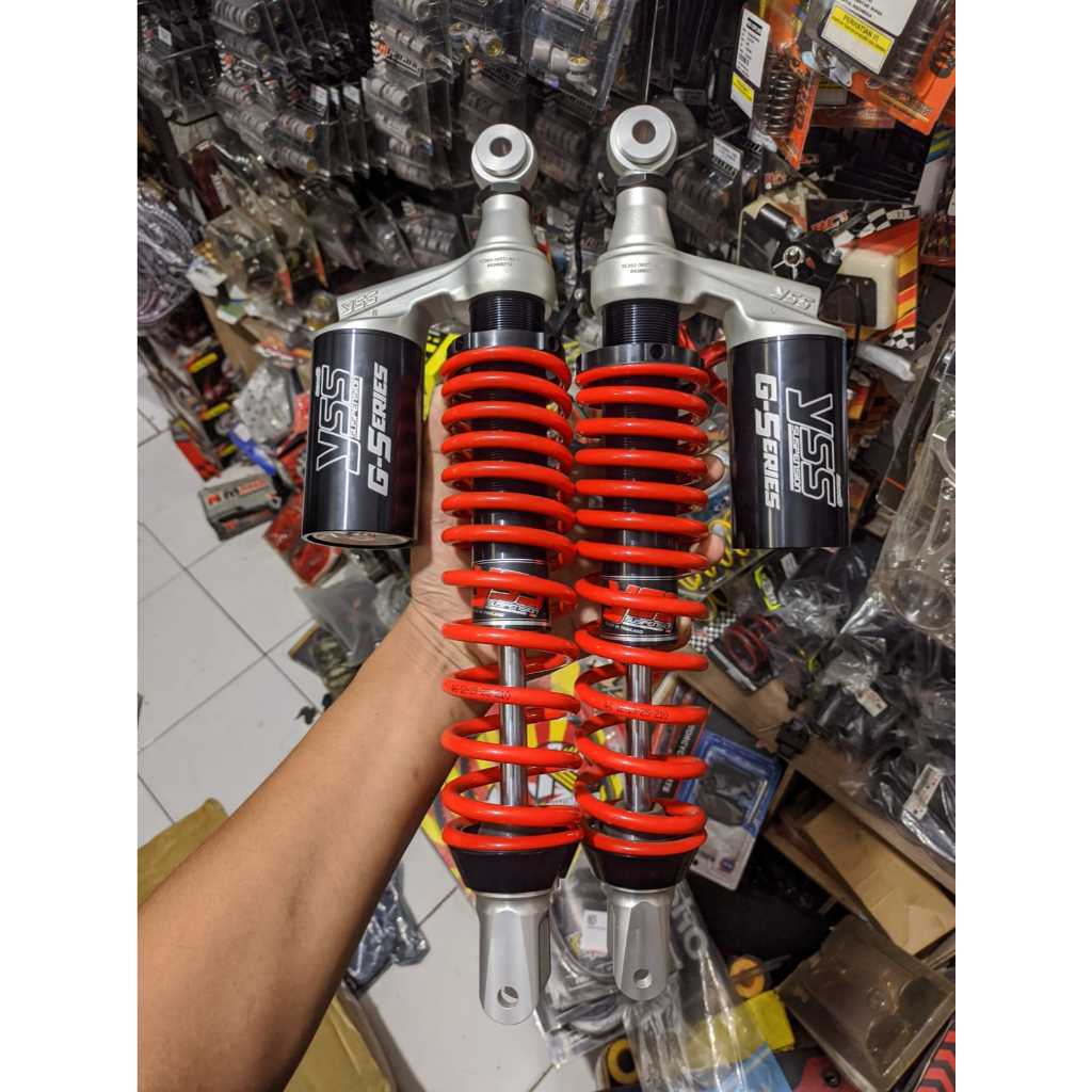 SHOCK SHOCKBREAKER BELAKANG YSS G SERIES GSERIES PER MERAH TABUNG HITAM PCX 160 PCX160 UKURAN 365 MM