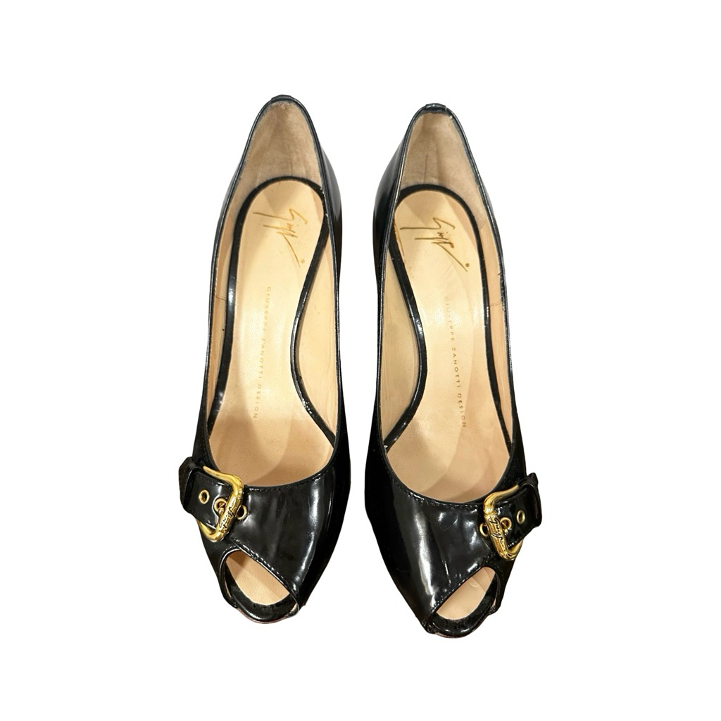 Giuseppe Zanotti Heels Hitam Kulit EU 37.5 ORIGINAL