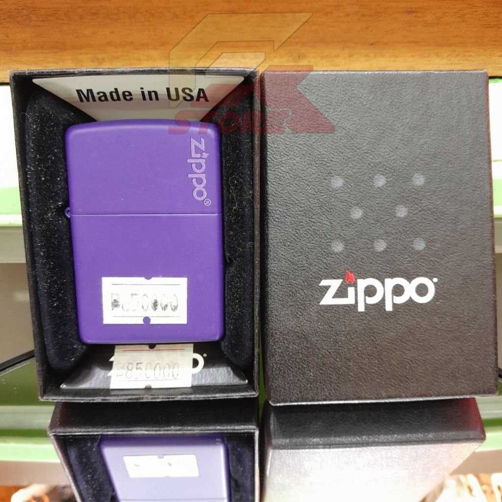 zippo lighter / pemantik api purple zippo logo new