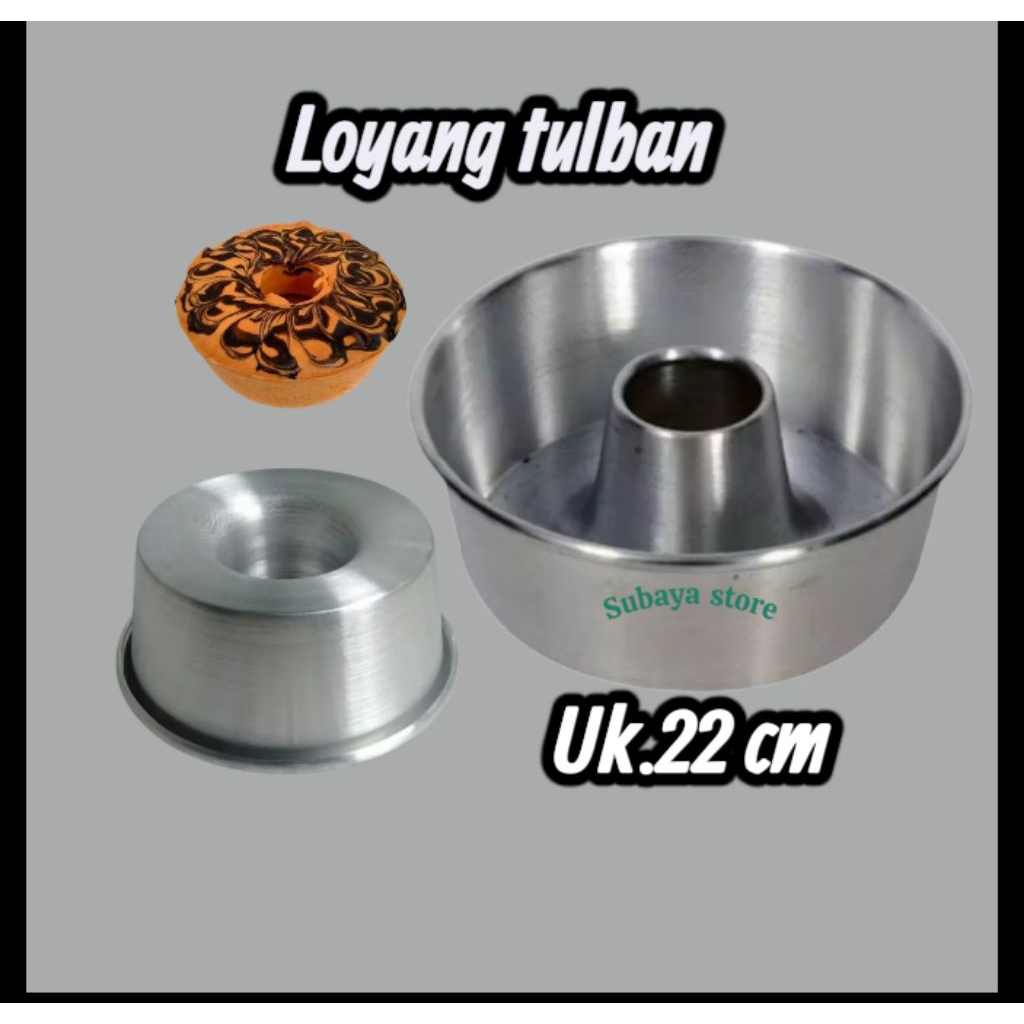 loyang tulban bima press ukuran 22 cm tinggi 9 cm/ cetakan kue bolu kukus tulban bahan alumunium tan