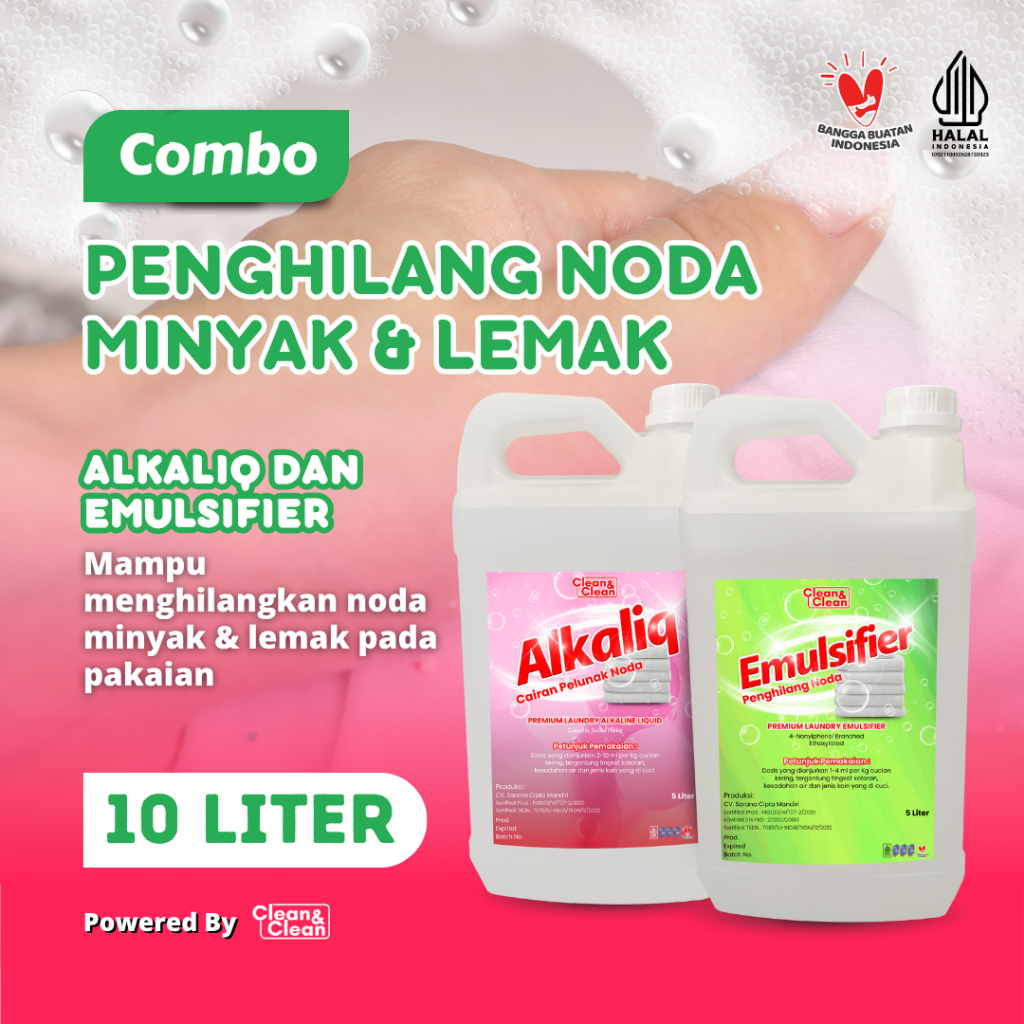 PENGHILANG NODA MINYAK & LEMAK Alkaliq + Emulsifier 5 LITER (FREE Handsanitizer 100ml)