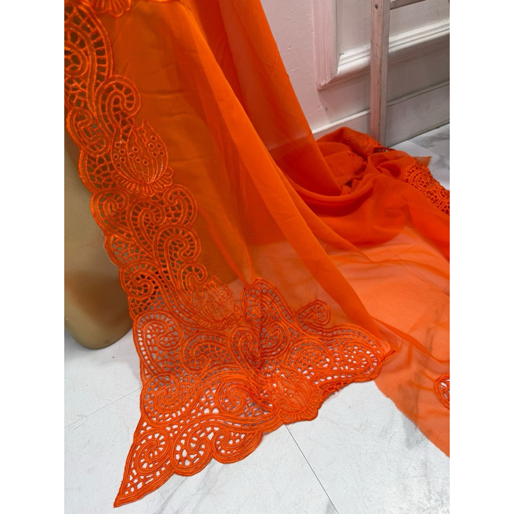 Kebaya Bordir Fullker Manual Bahan Sutra Crepe Full Kerawang Premium