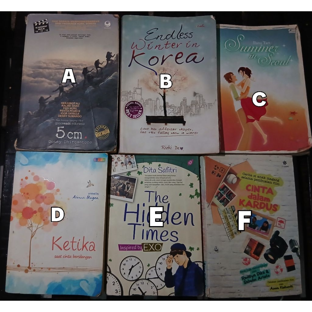 novel ori preloved 15-30ribuan novel 5cm, novel endless winter in korea, novel summer in seoul, nove