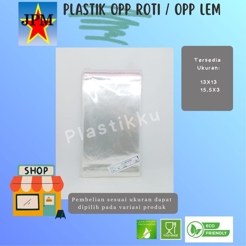 Plastik OPP Lem tebal 20 Panjang 13 / OPP Lem / Plastik OPP Souvenir /  Plastik OPP Bening / Plastik