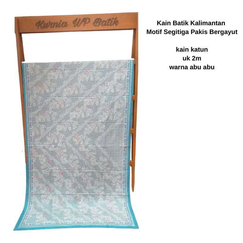 Kain Batik Cap,Batik Kalimantan Balikpapan Motif Segitiga Pakis Bergayut ukuran 2m kain katun warna 