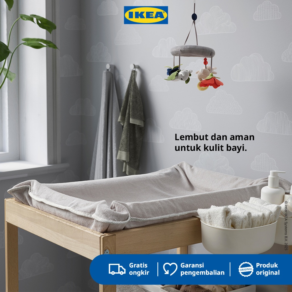 IKEA SKOTSAM Sarung Alas Karpet Bayi Serbaguna Abu 83x55cm