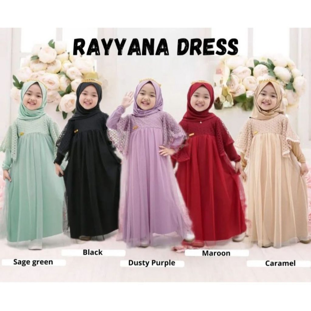 Aurauwais - rayyana set dress gamis anak perempuan
