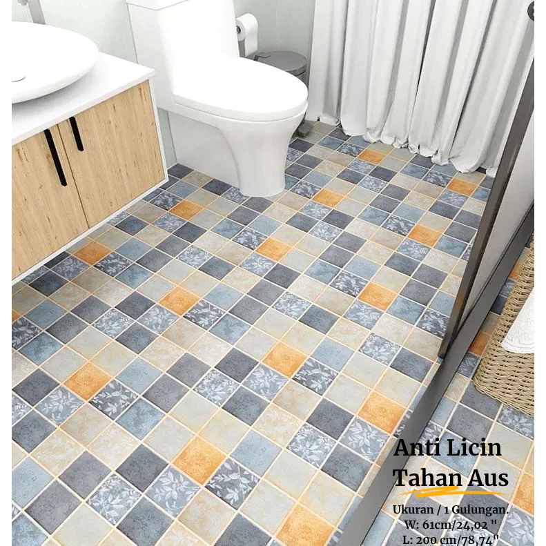 Wallpaper Stiker Lantai Dinding Stiker Lantai Tahan Air Wallpaper Lantai Bahan Tebal Perekat Diri To