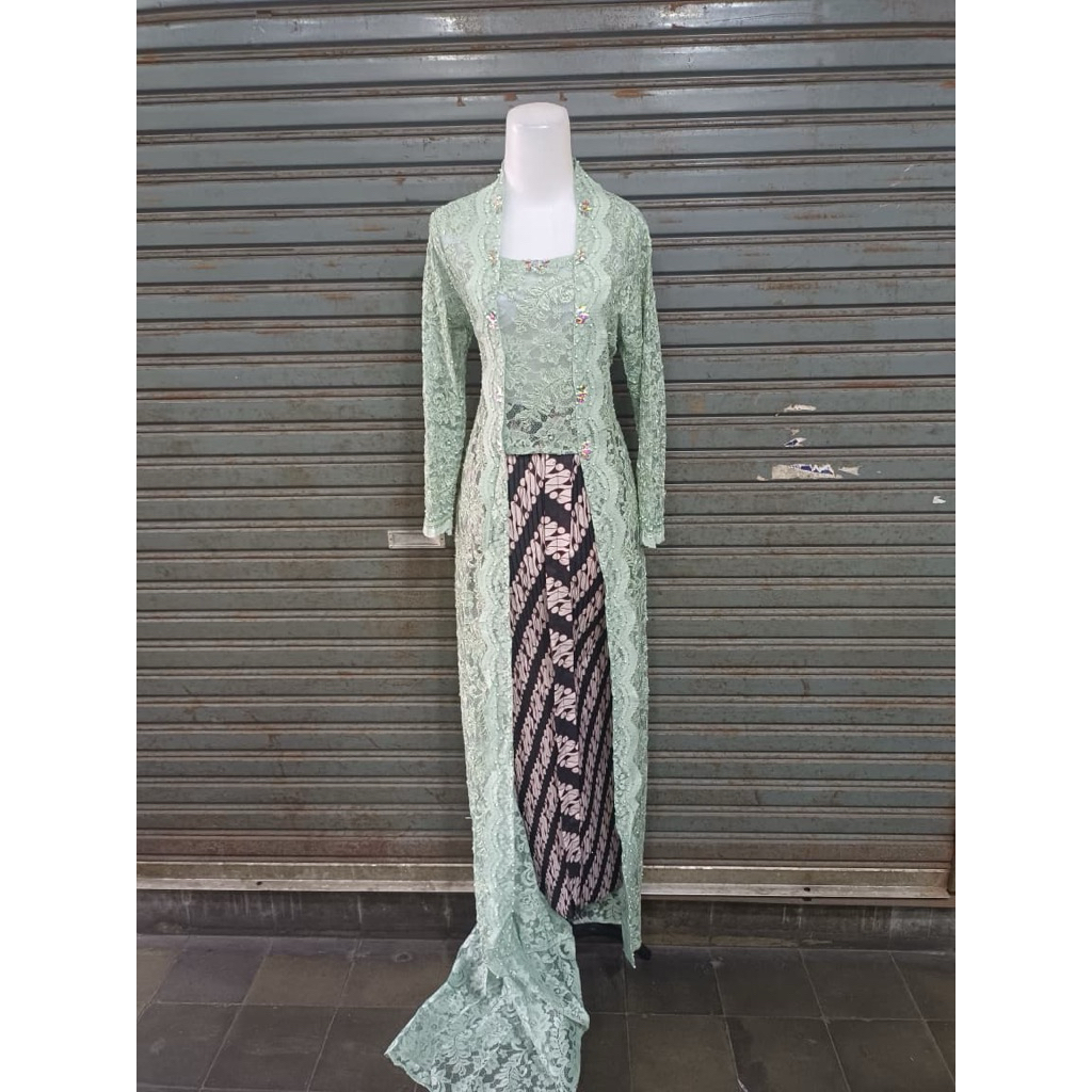 kebaya kutubaru hijau sage