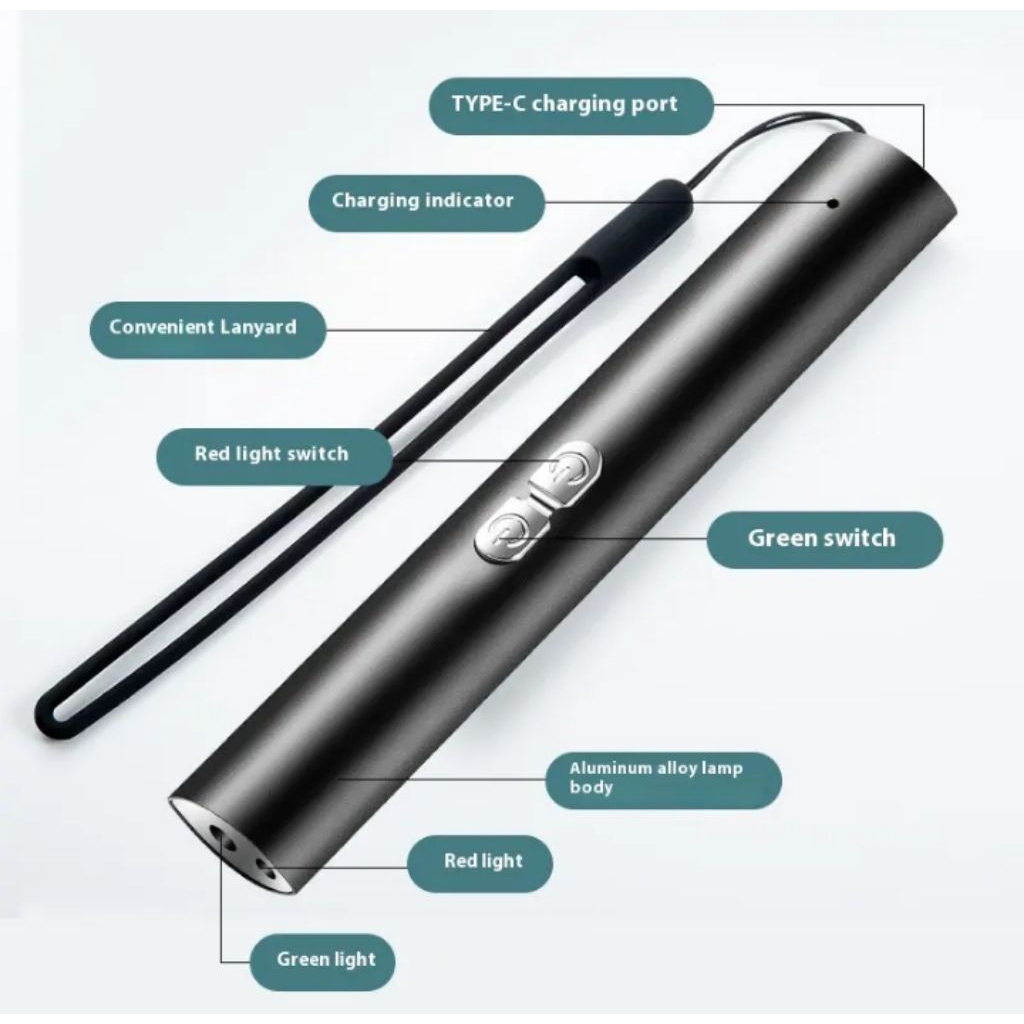 SMILLING SHARK LASER RED POINTER DILENGKAPI LAMPU COB EMERGENCY ORI