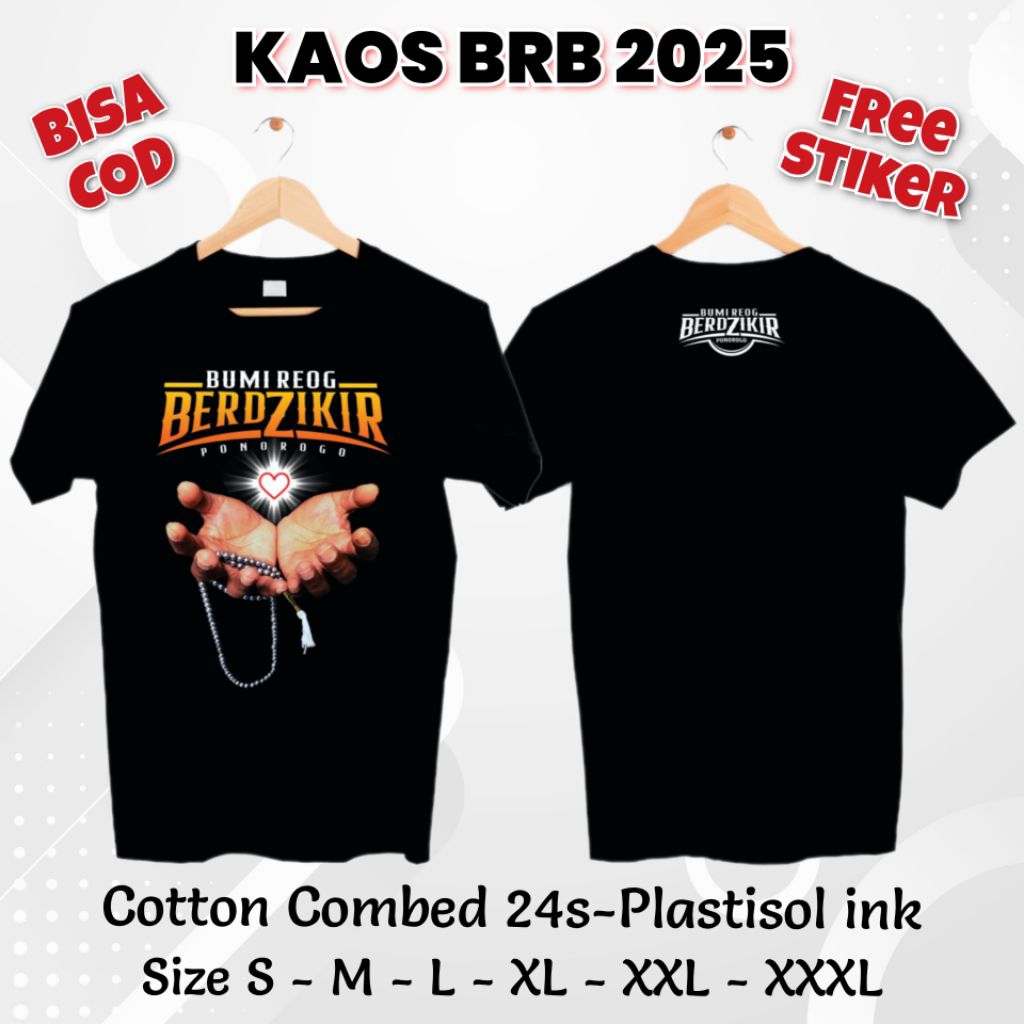 Kaos Bumi Reog Berdzikir BRB 2025 Ponorogo PSHT Cotton Combed 24s Plastisol