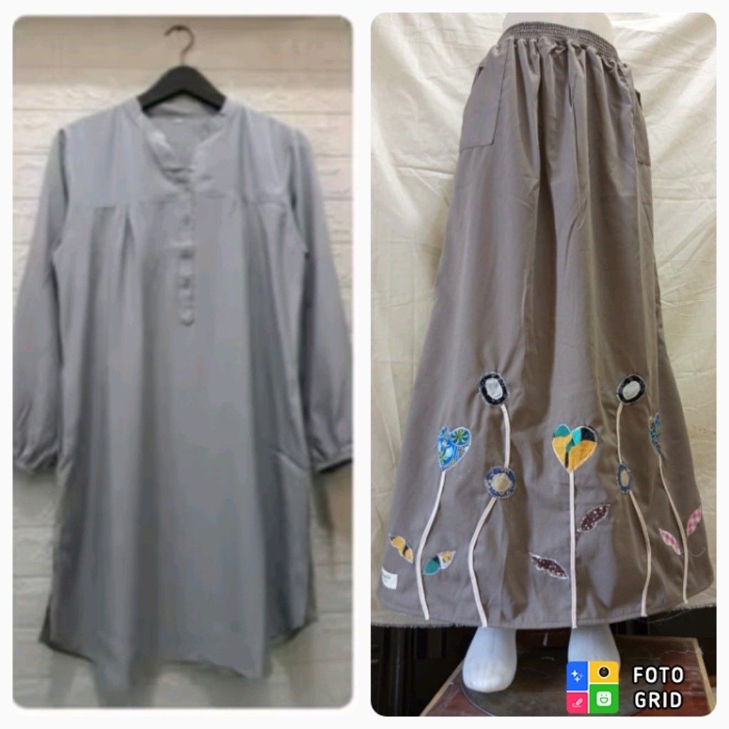 SETELAN ROK & BAJU TUNIK KATUN
