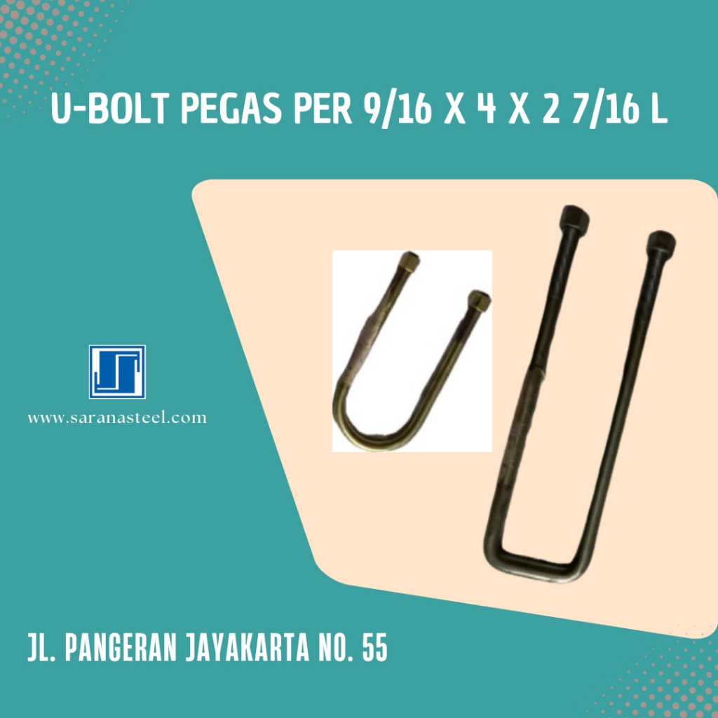 U Bolt Pegas Per 9/16 x 4 x 2 7/16 L