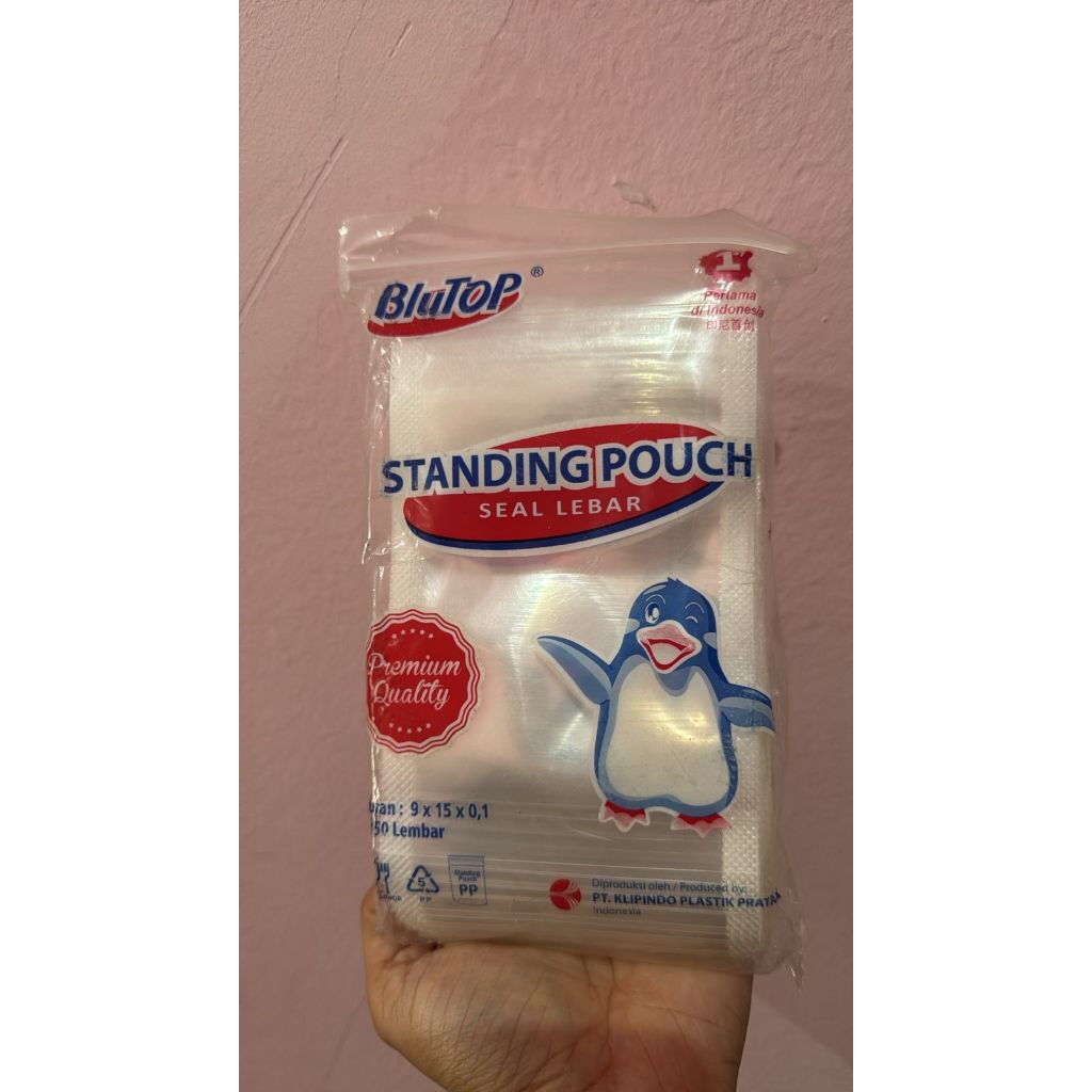 plastik standing pouch klip 9x15 per pack. standing pouch klip 9x15