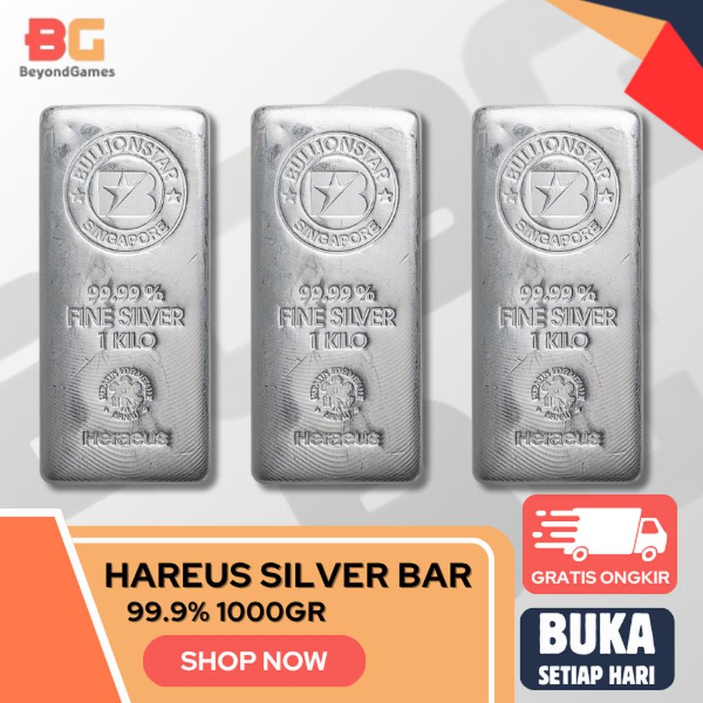 Silver Bar Heraus Sigapore 1kg | Perak Batangan Silver Bar Heraeus Singapore 99.9% 1000gr