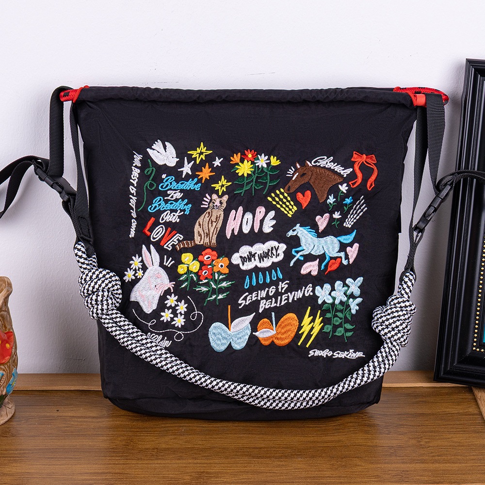 Tas Bahu Ball & Chain Tas Selempang Viral Korea Jepang Size M Zipper Bundling Tali Panjang Tas Wanit