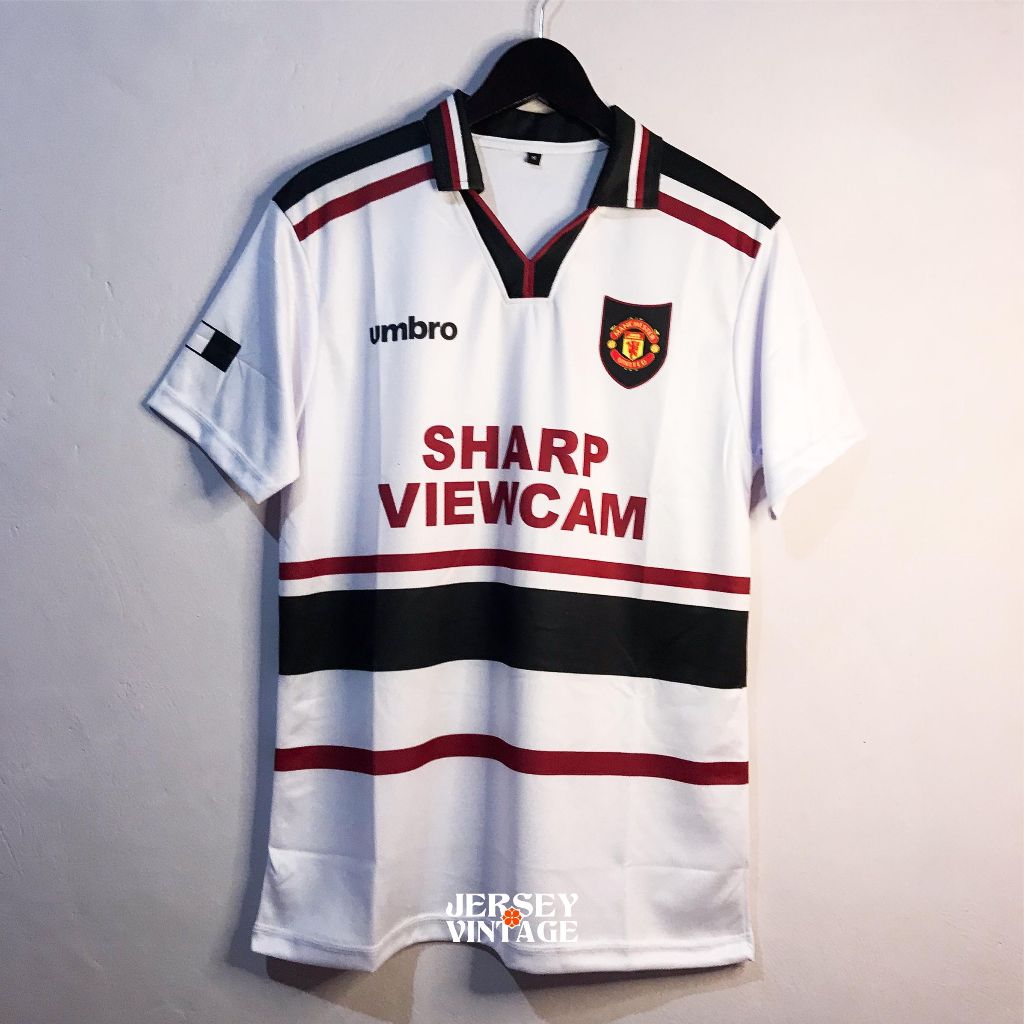 Jersey MU 1997 Away Putih | Away Lengan Pendek | Jersey MU Vintage Retro | Jersey Bisa COD