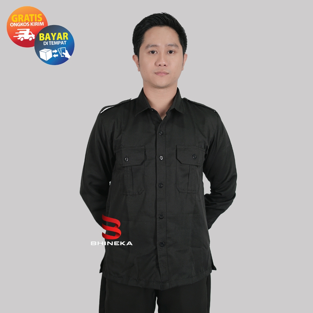 Kemeja Pdh Hitam Pria Seragam Dinas Pria Lengan Panjang Dan Lengan Pendek