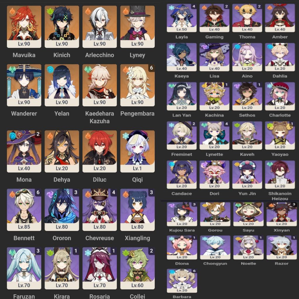 akun genshin.impact gg char limited terbaru dan signature nya